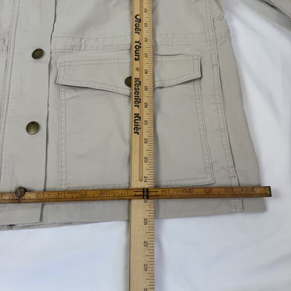 2025 BANANA REPUBLIC Wmn L Classic Twill 4 Pocket Utility Button Jacket Twill - Picture 7 of 16